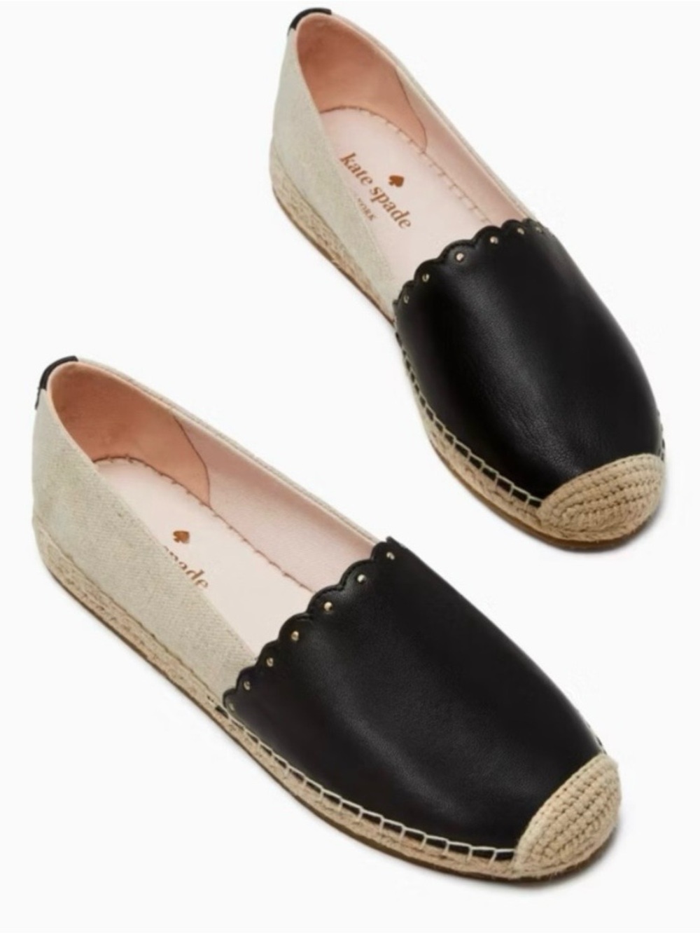 Kate Spade Black Leather Espadrilles